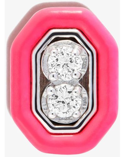 Eera Eéra - 18k White Gold Roma Diamond Earring - Pink