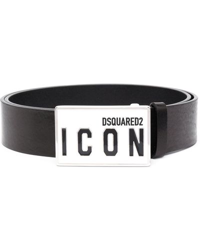 DSquared² Icon-buckle Leather Belt - Black