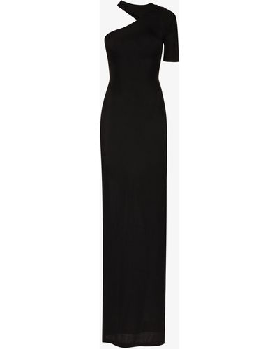 RTA Sria One Shoulder Maxi Dress - Black