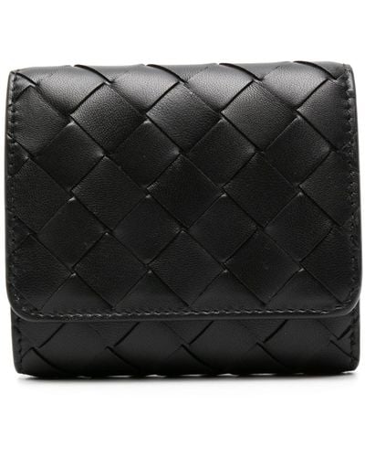 Bottega Veneta Intrecciato Tri-fold Wallet - Women's - Calf Leather - Black