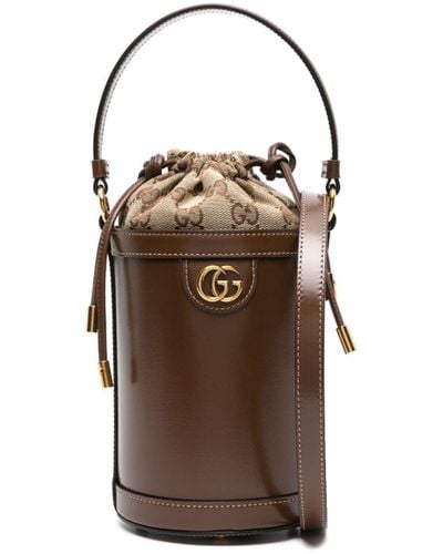 Gucci Mini Ophidia Bucket Bag - Brown