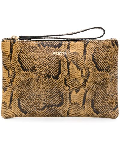 Isabel Marant Mino Leather Clutch Bag - Brown