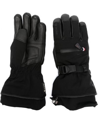 3 MONCLER GRENOBLE Padded Ski Gloves - Women's - Polyamide/lamb Skin/elastane/polyestercotton - Black