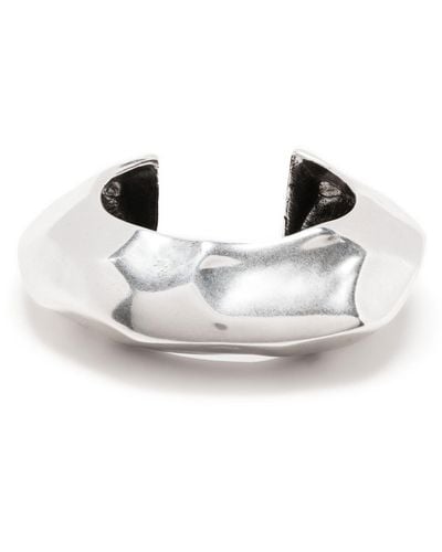 Saint Laurent -tone Sculpted Cuff Bracelet - Women's - Brass - White
