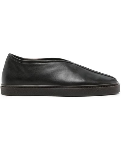 Lemaire Piped Leather Trainers - Black