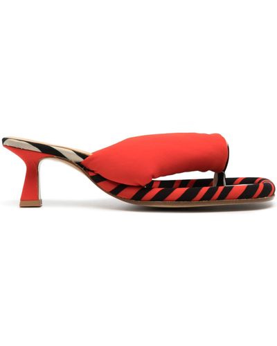 Ugo Paulon Patel 50 Striped Sandals - Red