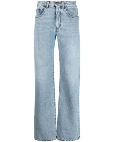 Saint Laurent High-waisted Straight-leg Jeans - Blue