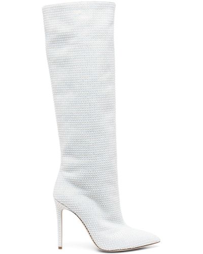 Paris Texas Holly 115mm Crystal-embellished Knee-high Boots - White