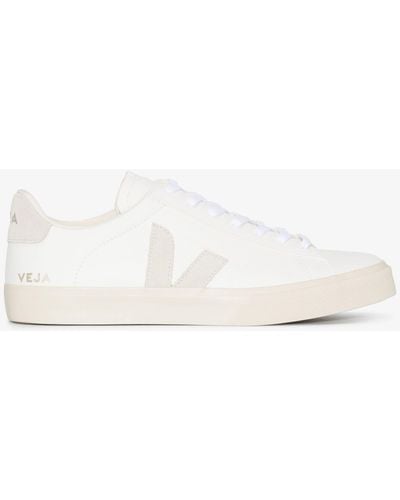 Veja White Campo Leather Low Top Sneakers