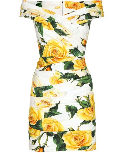 Dolce & Gabbana Off-The-Shoulder Dress - Yellow