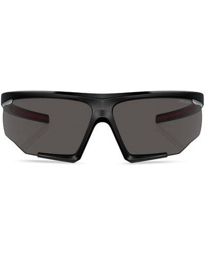 Prada Linea Rossa Impavid Shield Sunglasses - Unisex - Acetate - Black