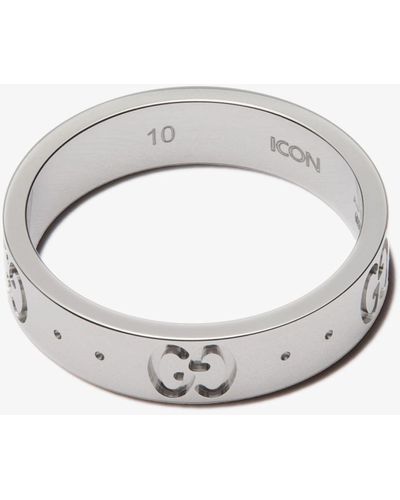 Gucci Icon Thin Band Ring - Unisex - 18kt White Gold
