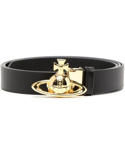 Vivienne Westwood Orb-buckle Leather Belt - Black