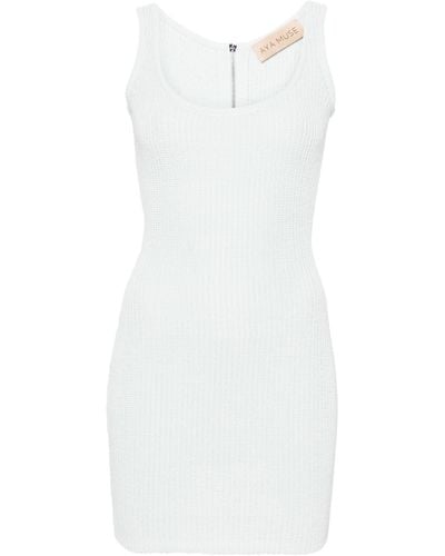 AYA MUSE Belu Knitted Mini Dress - White