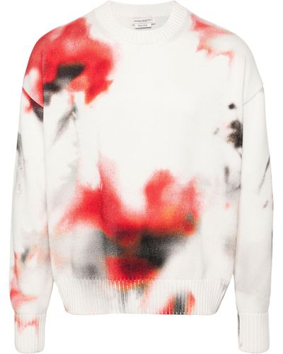 Alexander McQueen Printed Cotton Sweater - Pink