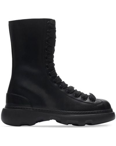 Burberry Ranger Leather Boots - Black