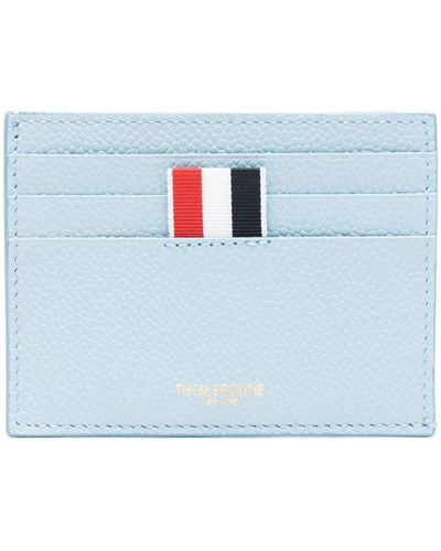Thom Browne 4-bar Stripes Leather Cardholder - Blue
