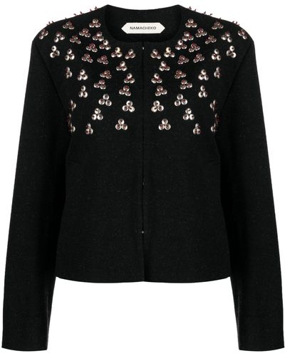 NAMACHEKO Hesdin Embroidered Tailored Jacket - Men's - Wool/cotton/polyamide/viscosepolyester - Black