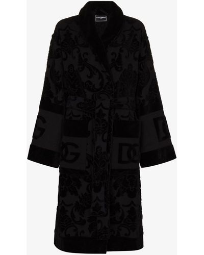 Dolce & Gabbana Long Sleeve Bathrobe - Black