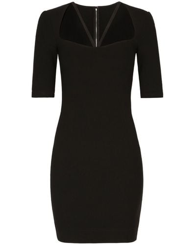 Dolce & Gabbana Strappy Half-length Sleeves Minidress - Black