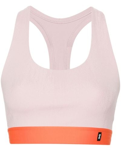 On Shoes Pace Colour-block Sports Bra - Women's - Polyester/elastane/recycled Polyester - Pink