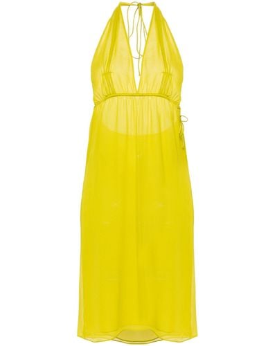 Christopher Esber Springs Silk Midi Dress - Yellow