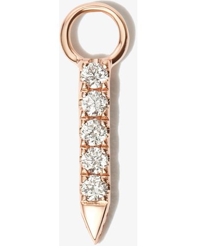 Maria Tash 18k Rose Gold Eternity Bar Short Diamond Charm - Women's - 18kt Rose Gold/black Diamond/white Diamond - Pink