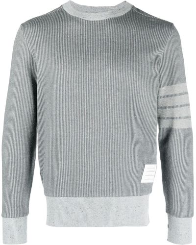 Thom Browne 4-bar Crew-neck Sweatshirt - Gray
