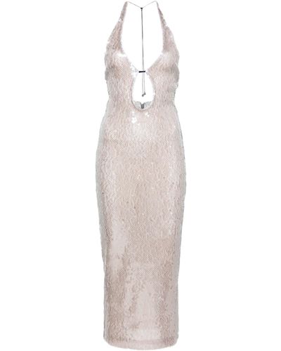 16Arlington Sola Sequinned Midi Dress - White