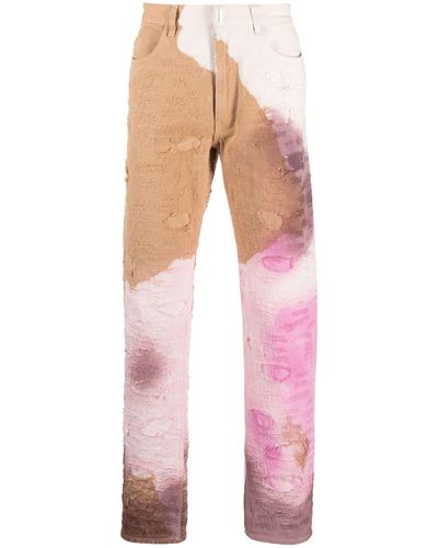 Givenchy Distressed Tie-dye Slim Jeans - Pink
