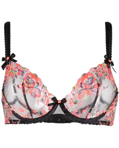 Agent Provocateur Lexx Floral-embroidered Bra - Pink