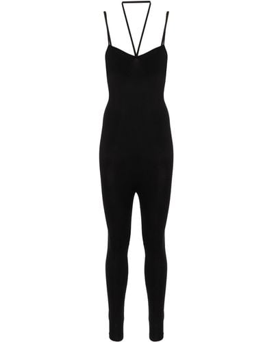 ANDREADAMO Andreādamo - Rib-knit Halterneck Jumpsuit - Women's - Polyamide/elastane - Black