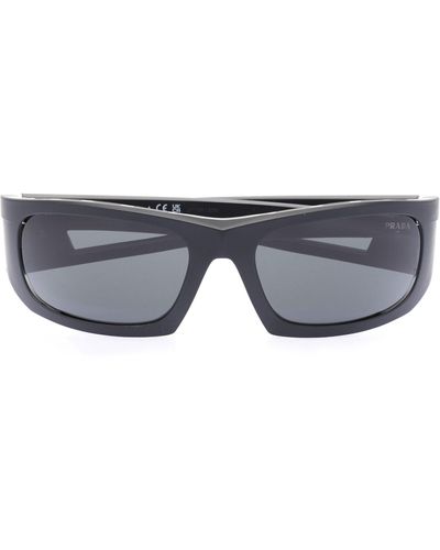 Prada Rectangle-frame Tinted Lenses Sunglasses - Gray