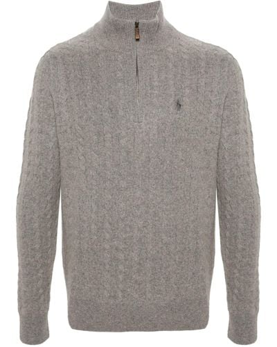 Polo Ralph Lauren Polo Pony Cable-knit Sweater - Gray