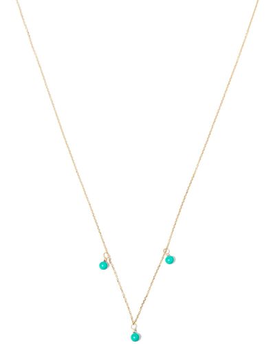 Mateo 14k Yellow Turquoise And Diamond Necklace - Women's - 14kt Yellow - Metallic