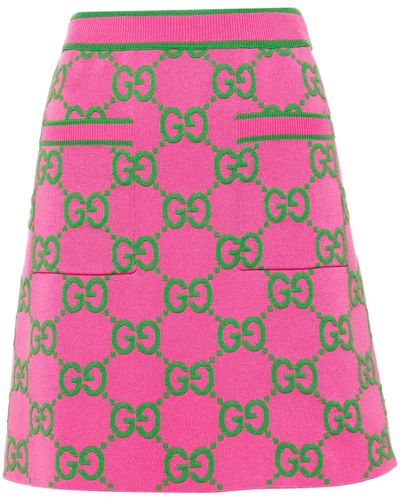 Gucci GG Jacquard Knit Skirt - Red