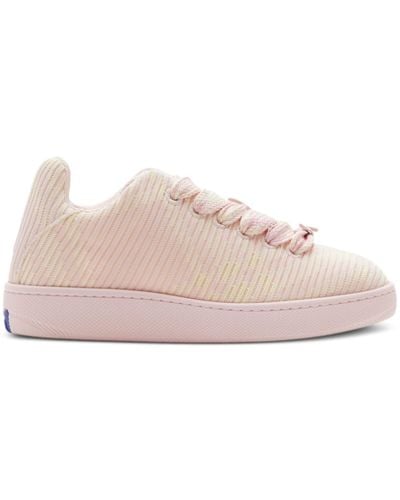 Burberry Knitted Lace-up Trainers - Pink