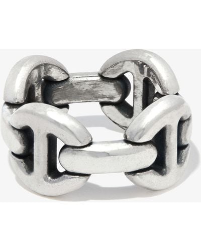 Hoorsenbuhs Sterling Quad Link Ring - White