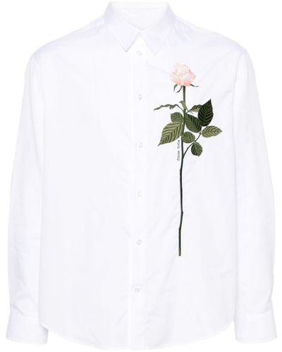 Simone Rocha Rose-embroidered Shirt - White