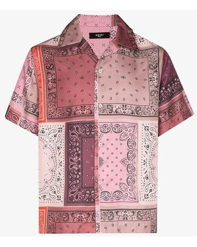 Amiri Bandana-print Silk Shirt - Pink