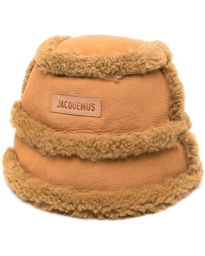 Jacquemus Shearling Bucket Hat - Natural
