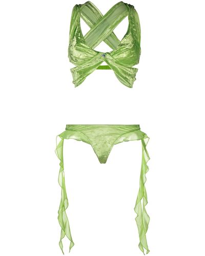 Poster Girl Ruffled Bikini - Green