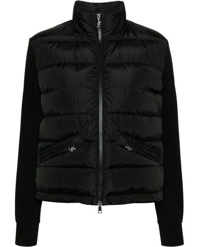 Moncler Panelled Puffer Jacket - Black