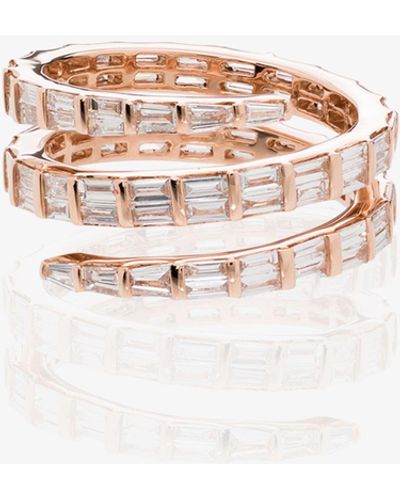 Anita Ko 18k Rose Gold Baguette Diamond Coil Ring - Women's - Diamond/18kt Rose Gold - Pink