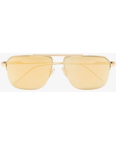 Bottega Veneta Gold Tone Aviator-style Sunglasses - White