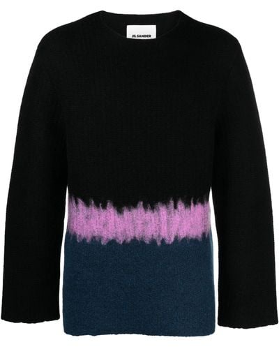 Jil Sander Colourblock Sweater - Men's - Wool/silk/alpaca/mohairpolyamidecotton - Black