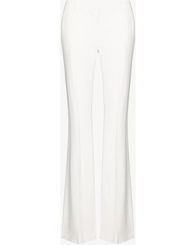 Alexander McQueen Flared Pants - Women's - Cupro/viscose - White