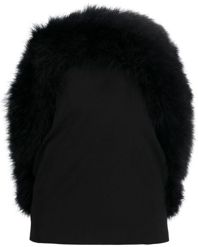 16Arlington Blaise Feather-trimmed Strapless Mini Dress - Black