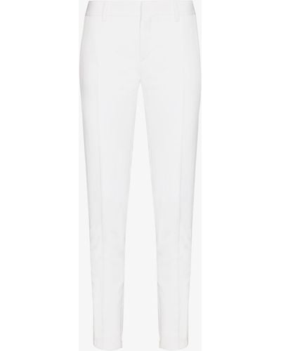 Saint Laurent White Slim Wool Tuxedo Trousers - Women's - Wool