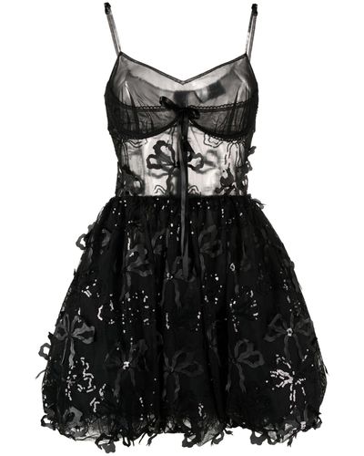 Simone Rocha Bow-embellished Tulle Dress - Black